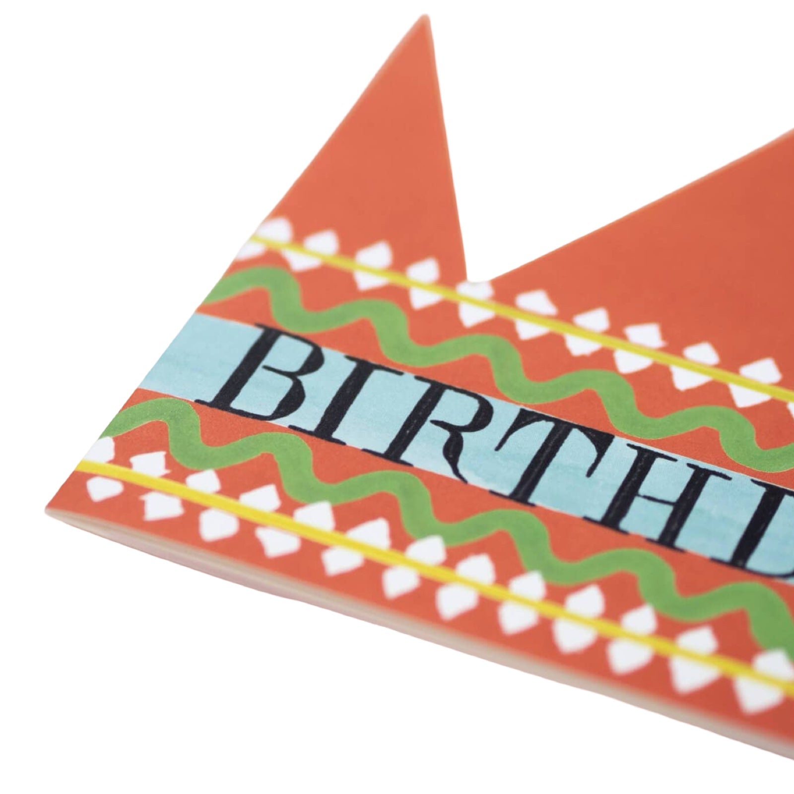 A fun red crown-shaped card with the text 'Birthday King'. 