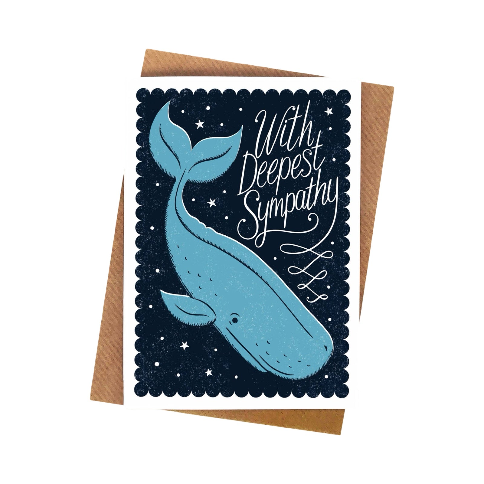 Blue Whale Sympathy Card