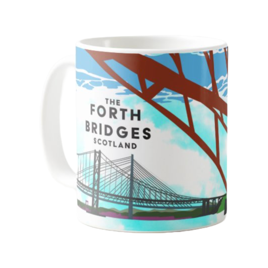 Blue Forth Bridges Scotland Mug