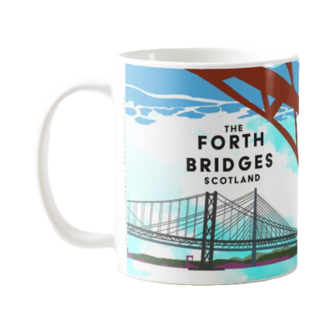 Blue Forth Bridges Scotland Mug