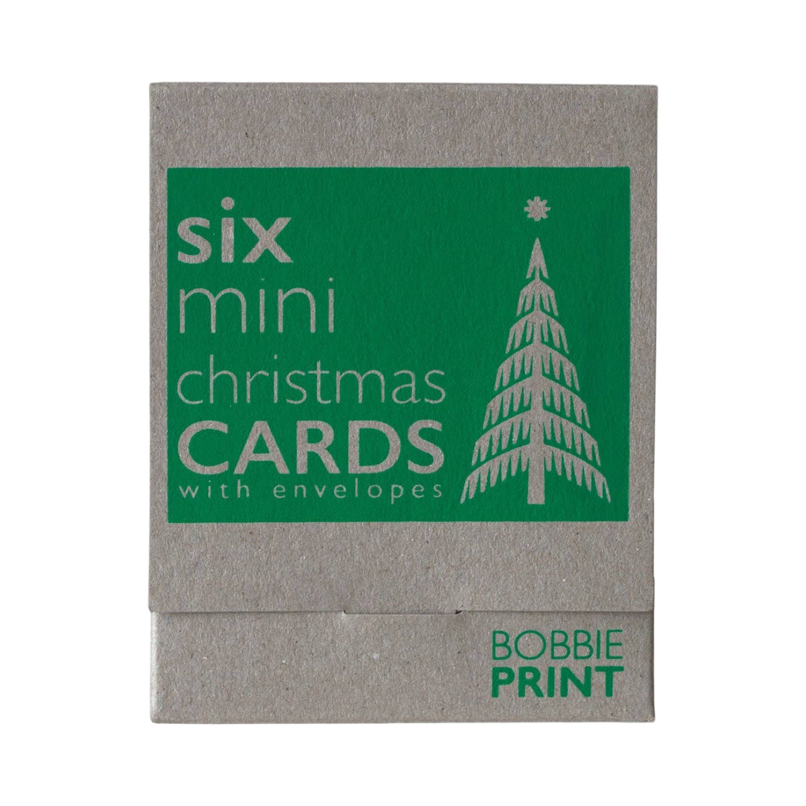 A brown card box for six mini christmas cards by Bobbir Print