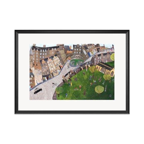 High quality giclée print of iconic Candlemaker Row in Edinburgh.