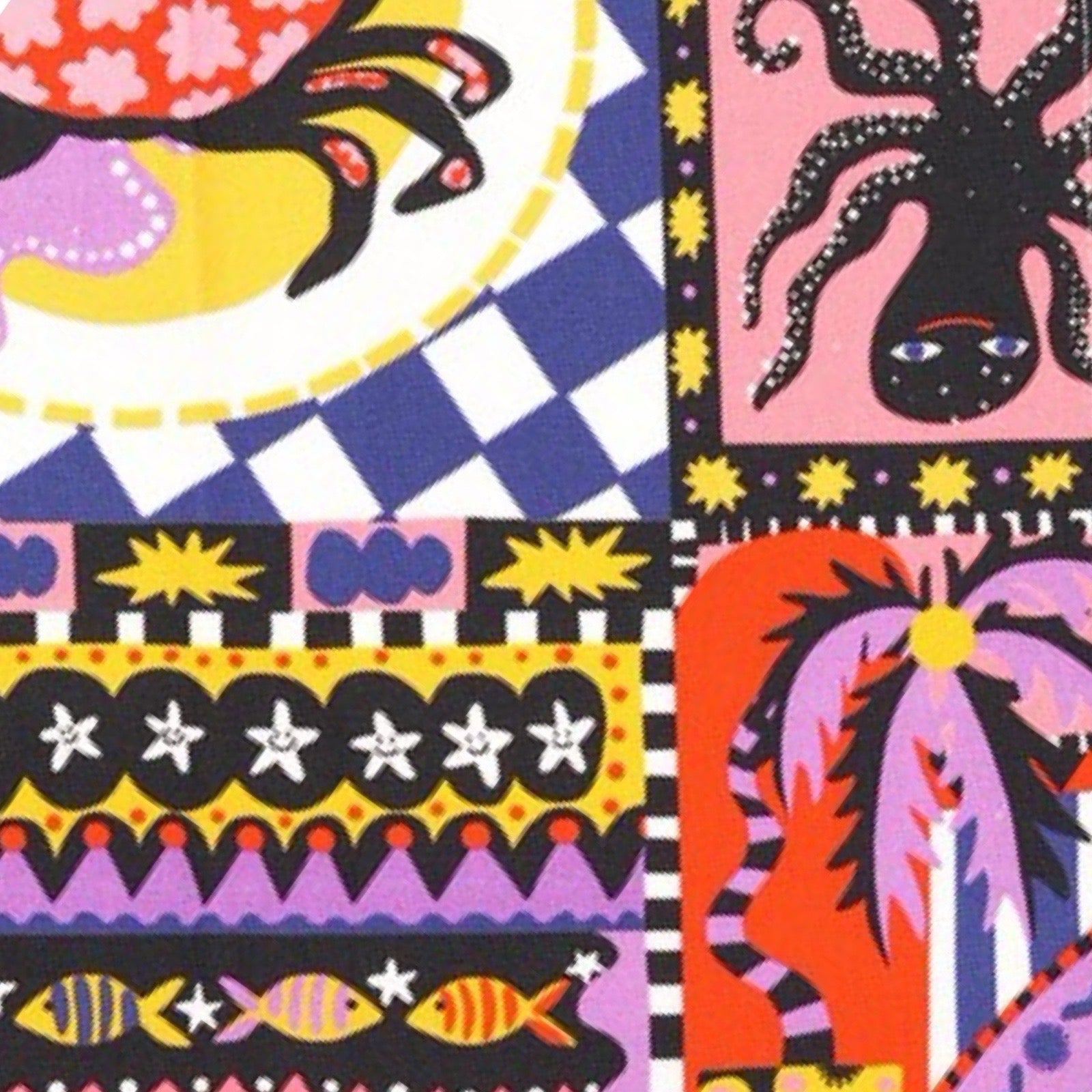 Colorful abstract patterns in a grid layout with various shapes and colors.