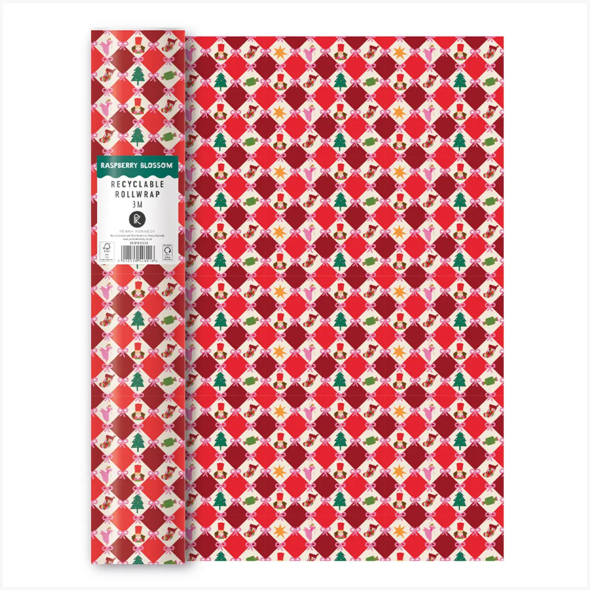 Harlequin Christmas Gift Wrap Roll