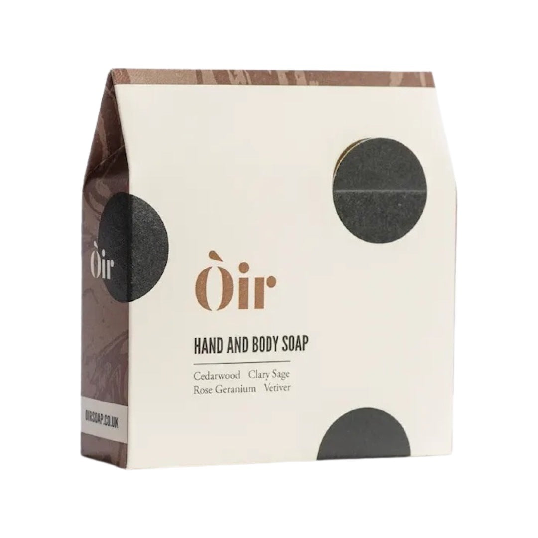 Luxury cedarwood, clary sage and rose geranium hand and body soap with a rich and smoky aroma.