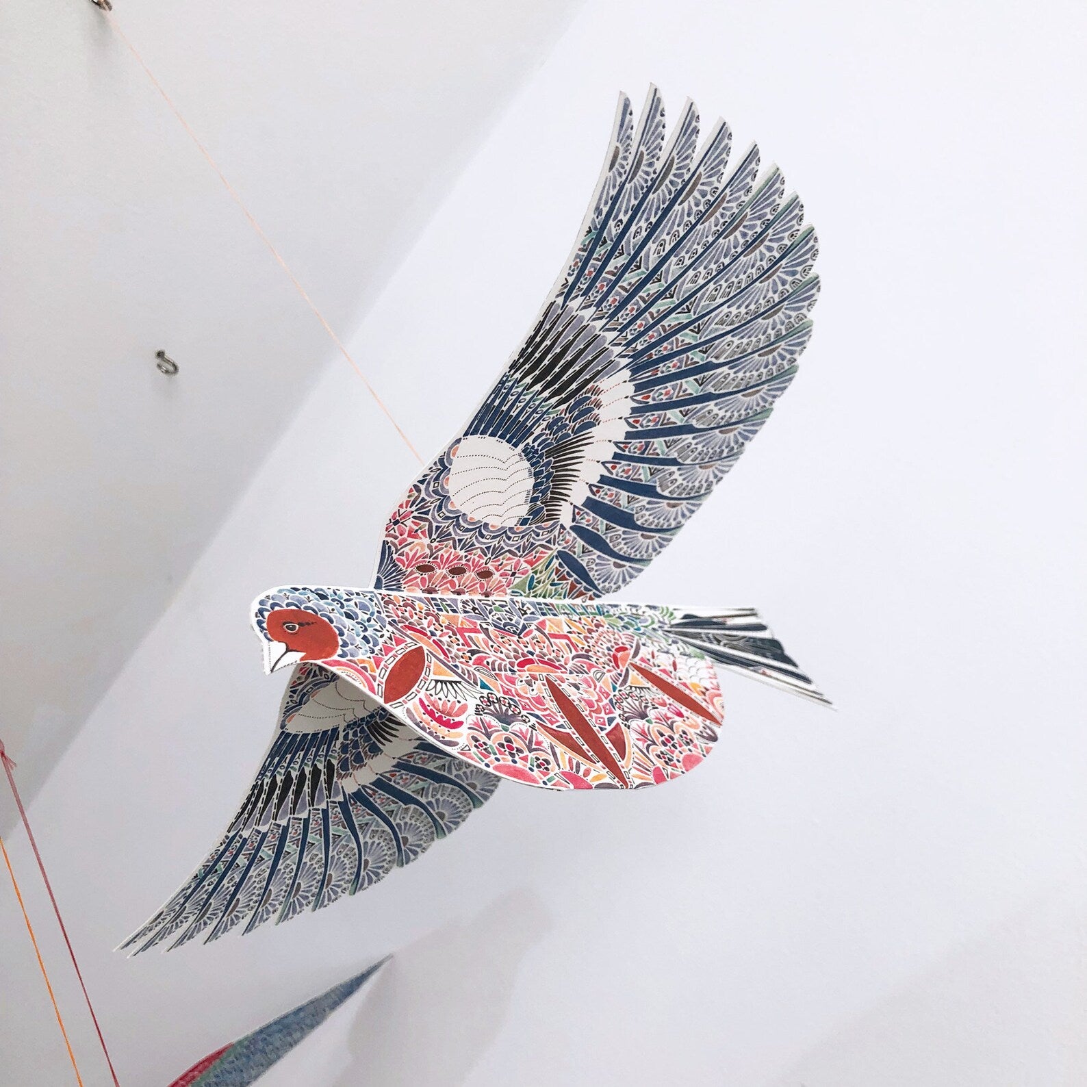 Colourful bird illustration on a white background.