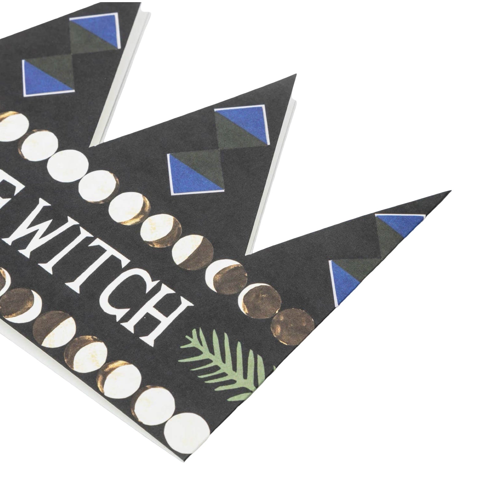 A crown-shaped card with a moon cycle motif with the text 'Chief Witch'.