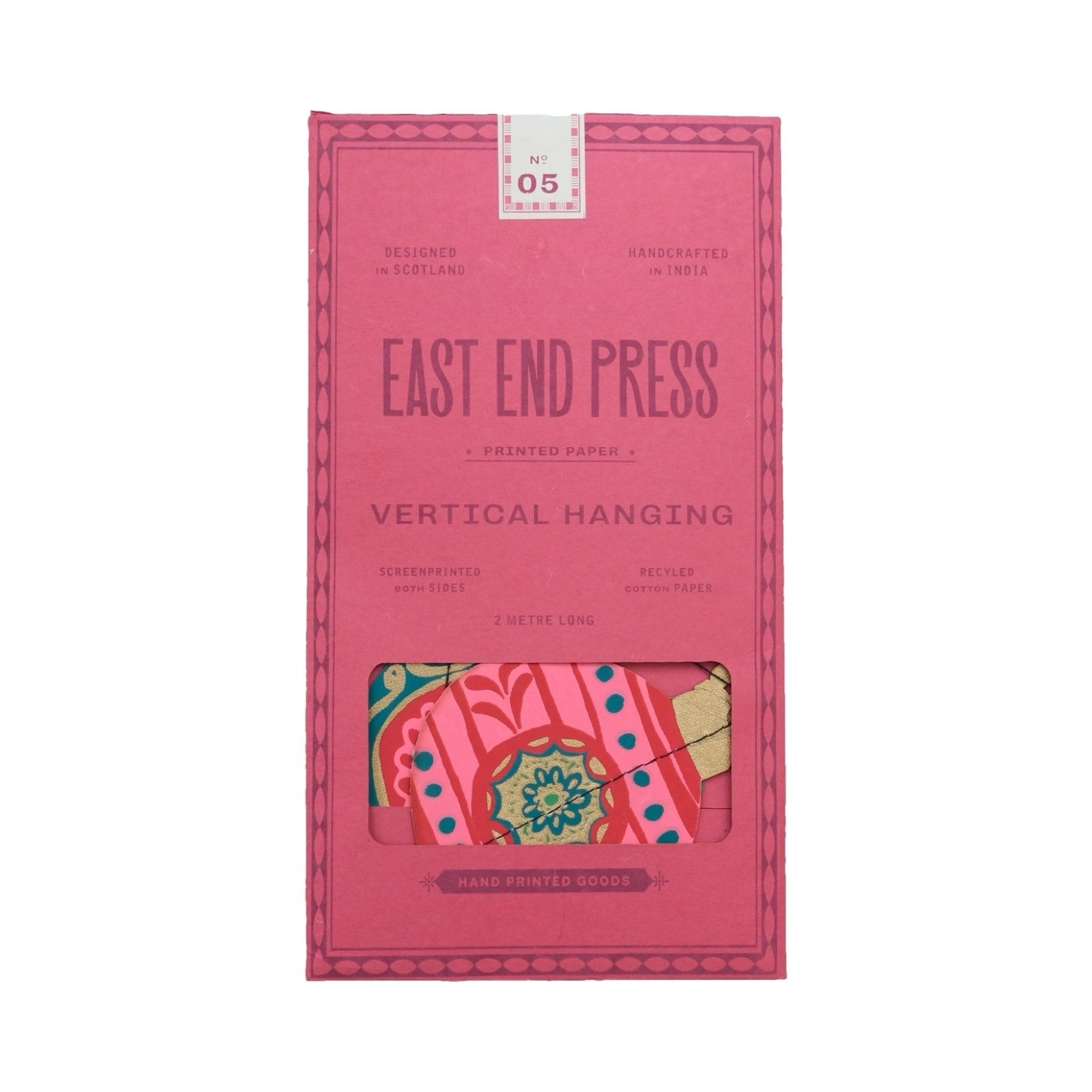 Pink packet for vertical Christmas bauble necklace.