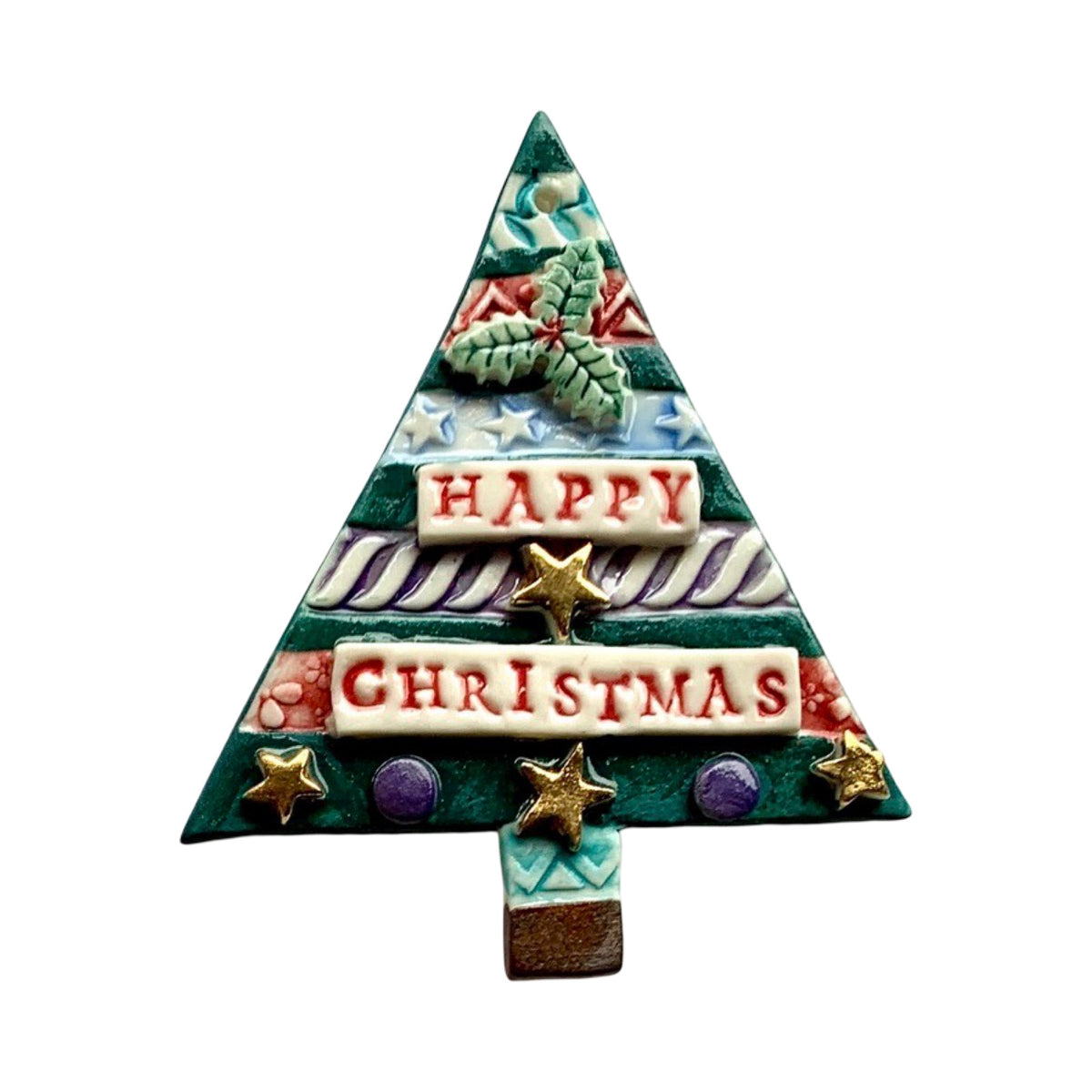 Christmas tree porcelain decoration.
