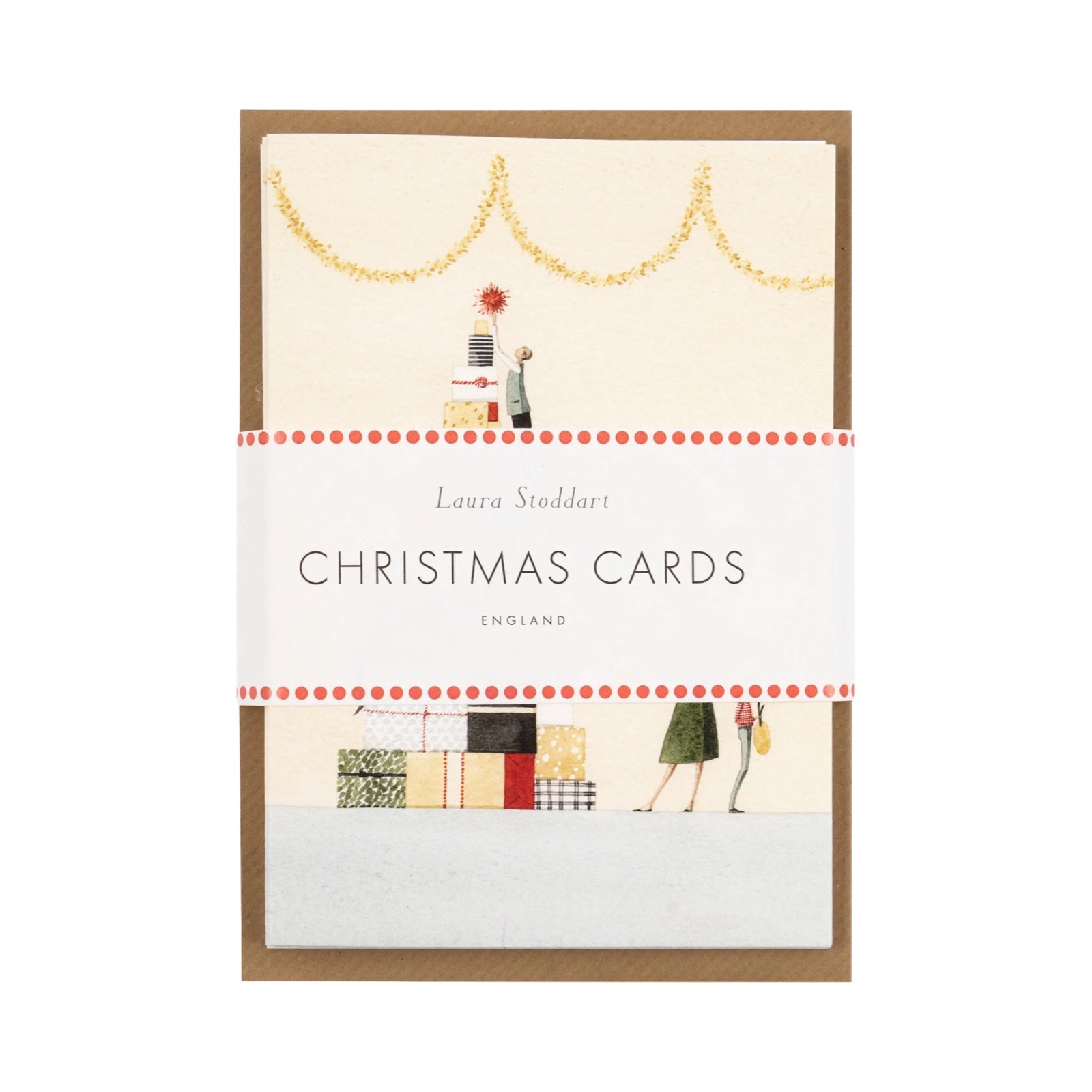 Christmas Wreath and Present Pile Christmas Card Pack