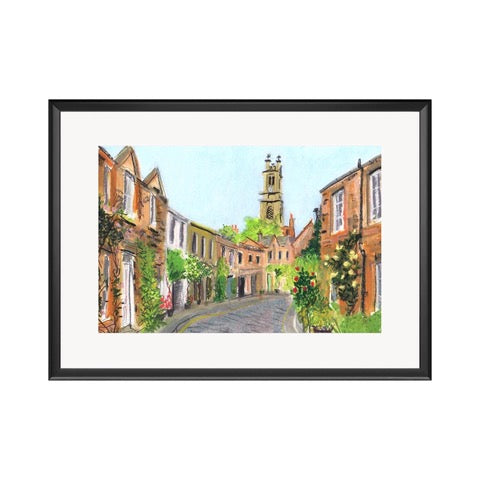 High quality giclée print of Circus Lane in Edinburgh, said to be the most instagrammable street in Edinburgh!