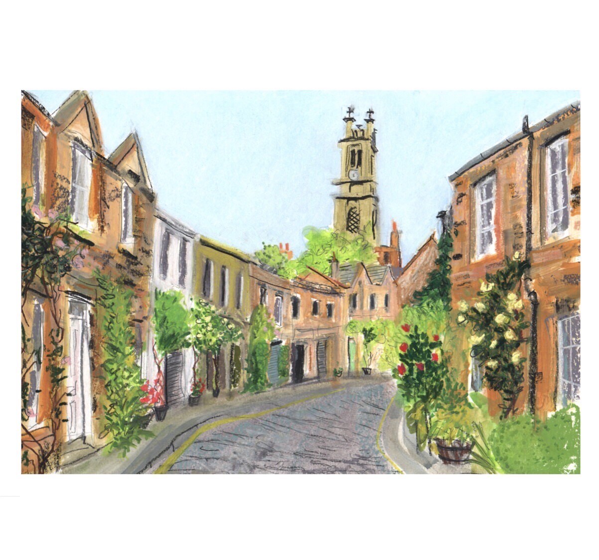 Circus Lane, Edinburgh Mounted Print