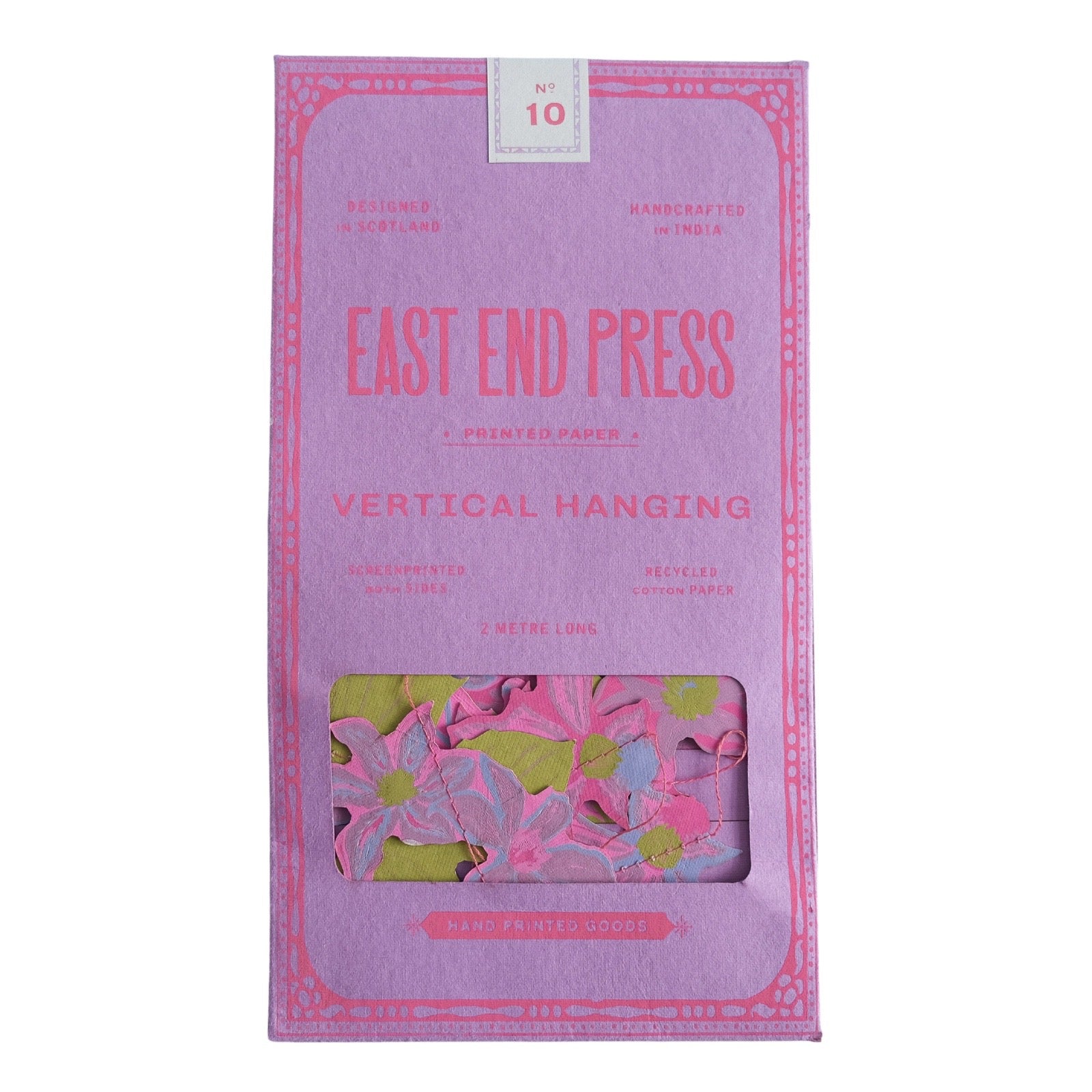 Purple packaging of East End Press.