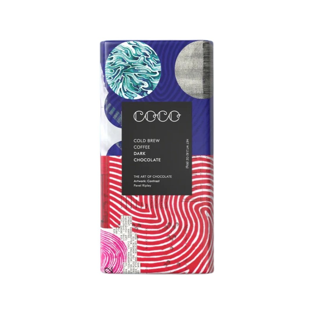 A bar of cold brew coffee chocolate.