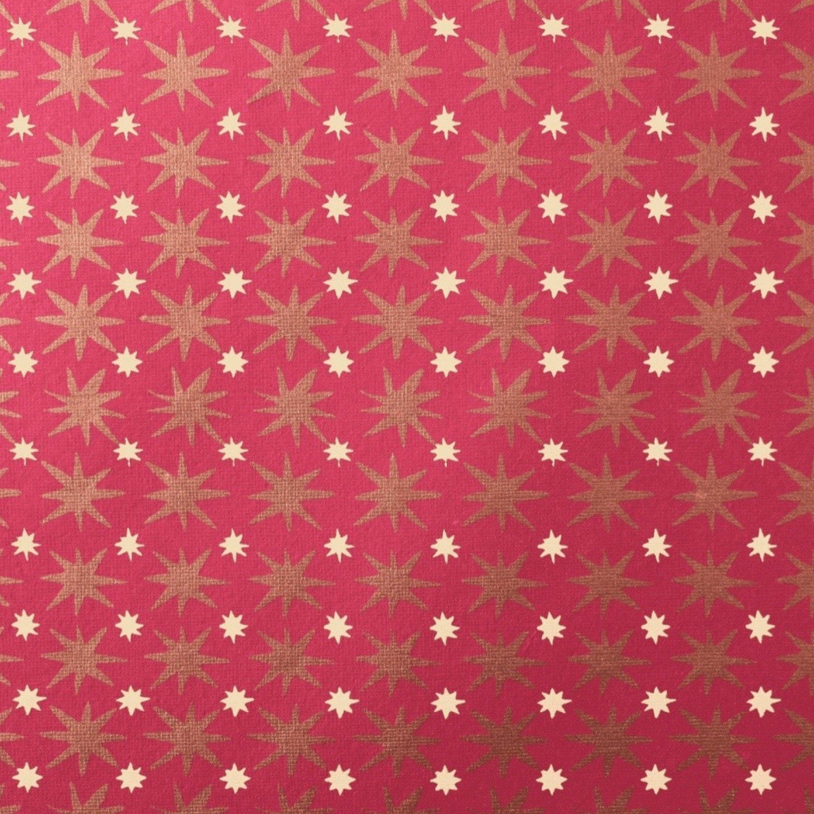 Pattern of gold stars on a red background.
