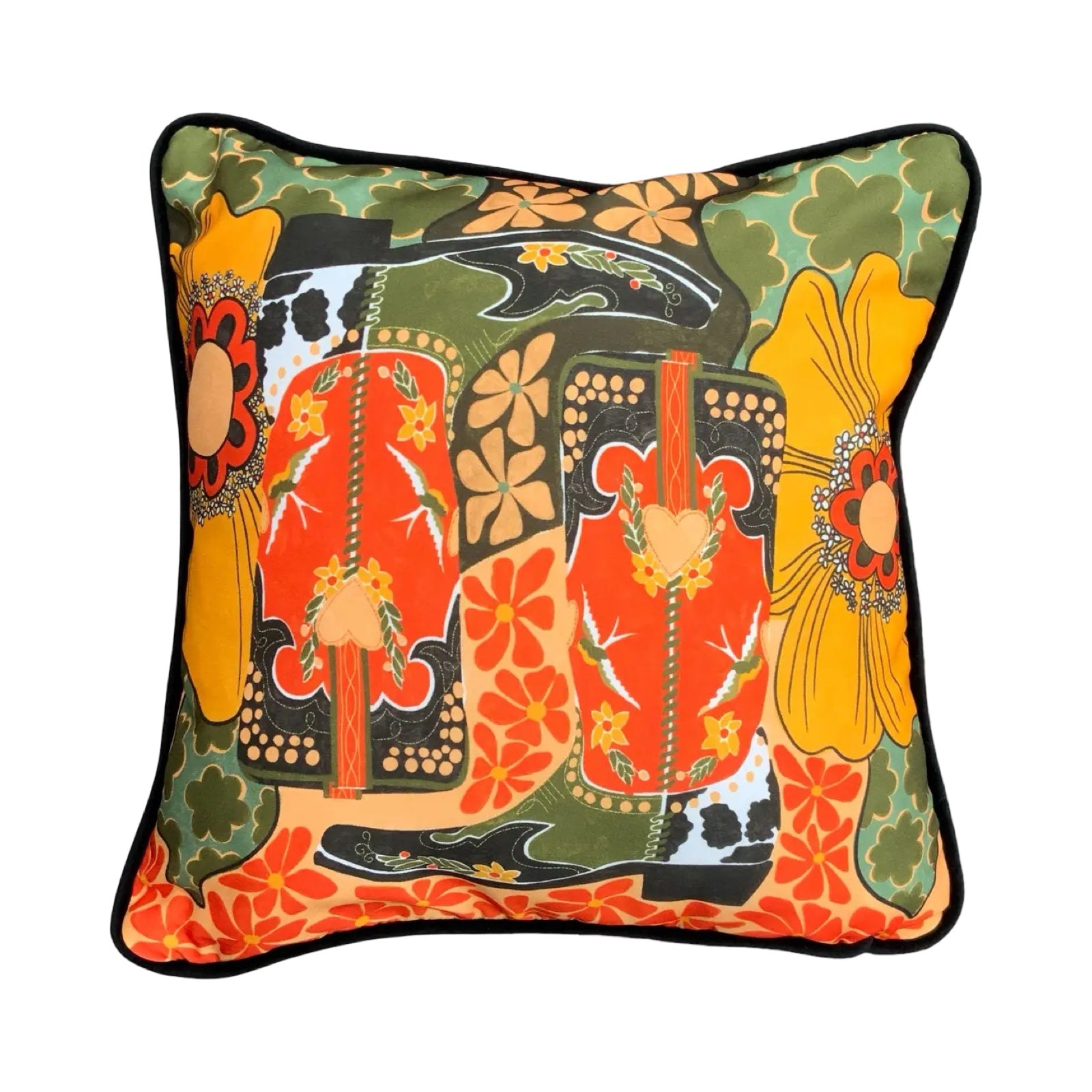 Cowboy Boot Cushion Cover