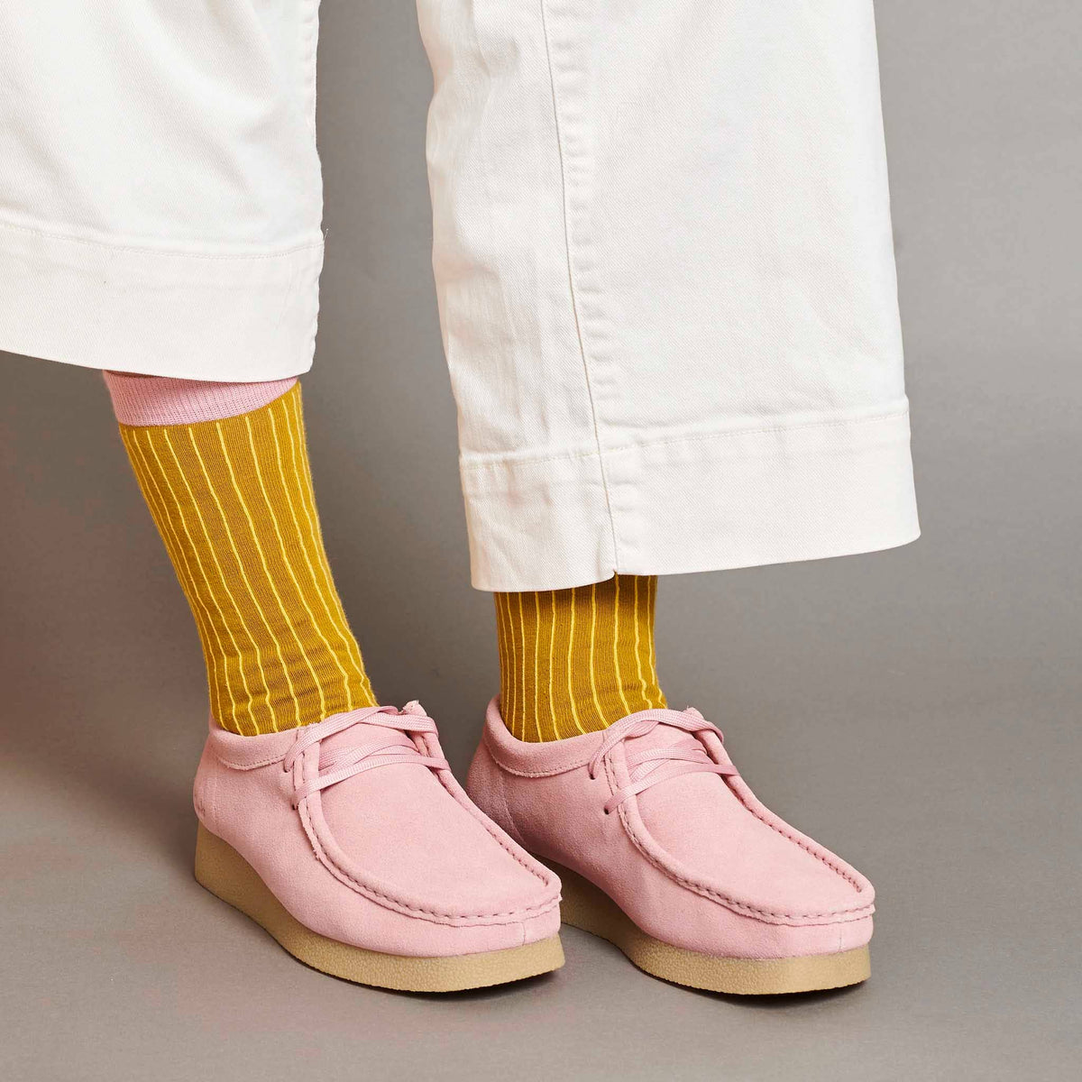 Yellow Pinstripe Ladies Socks