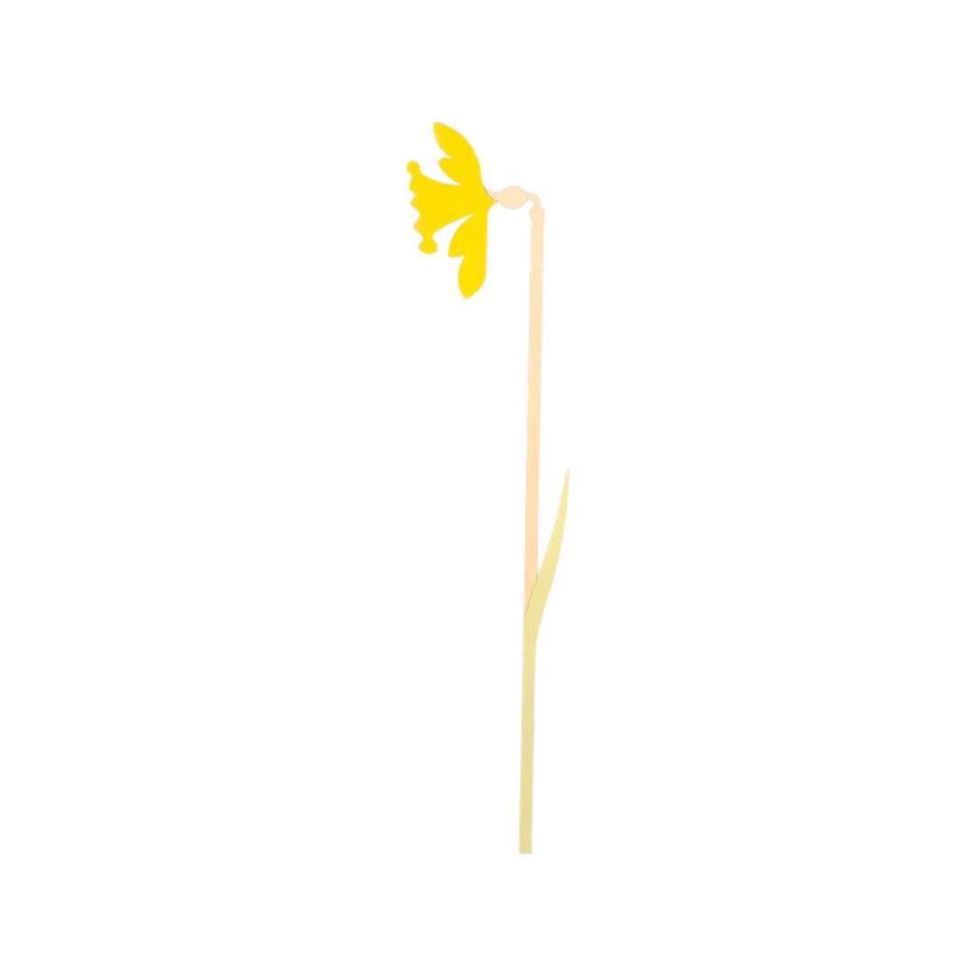 Single daffodil wooden stem with a yellow flower