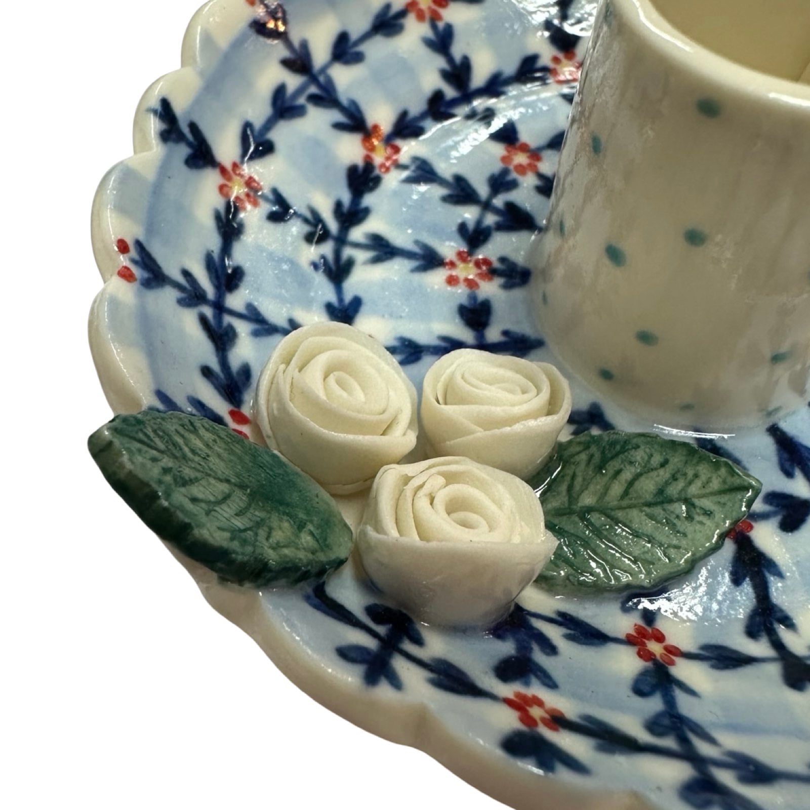 Daisy and Roses Porcelain Candle Holder