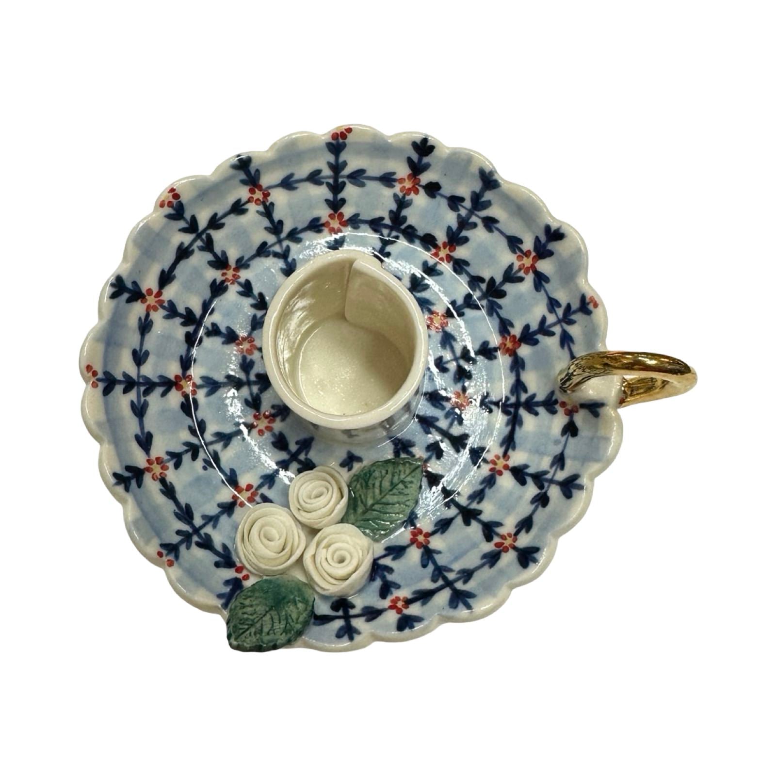 Daisy and Roses Porcelain Candle Holder