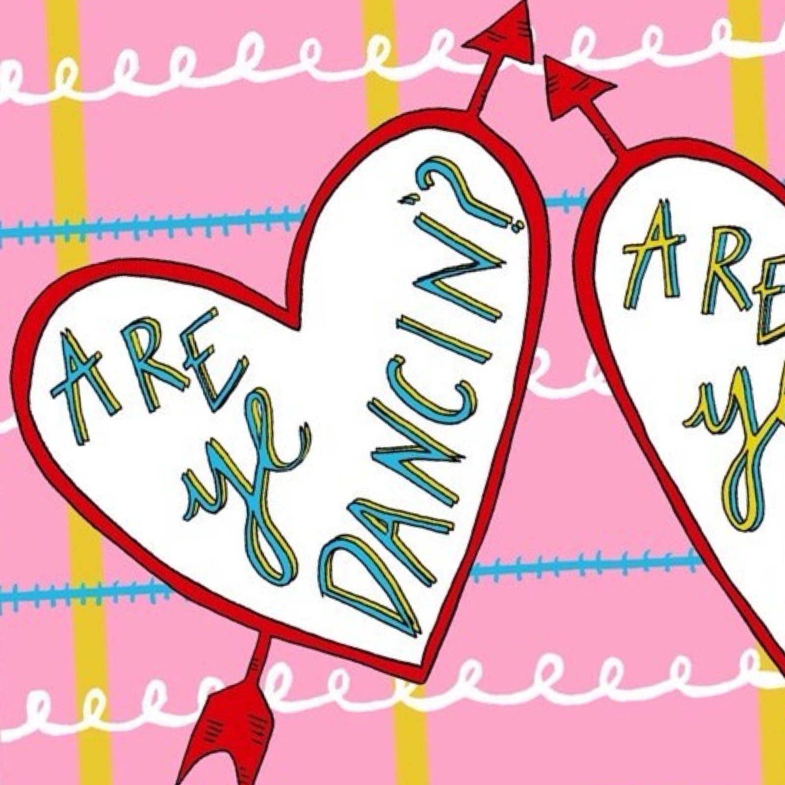Dancin asking card close up.