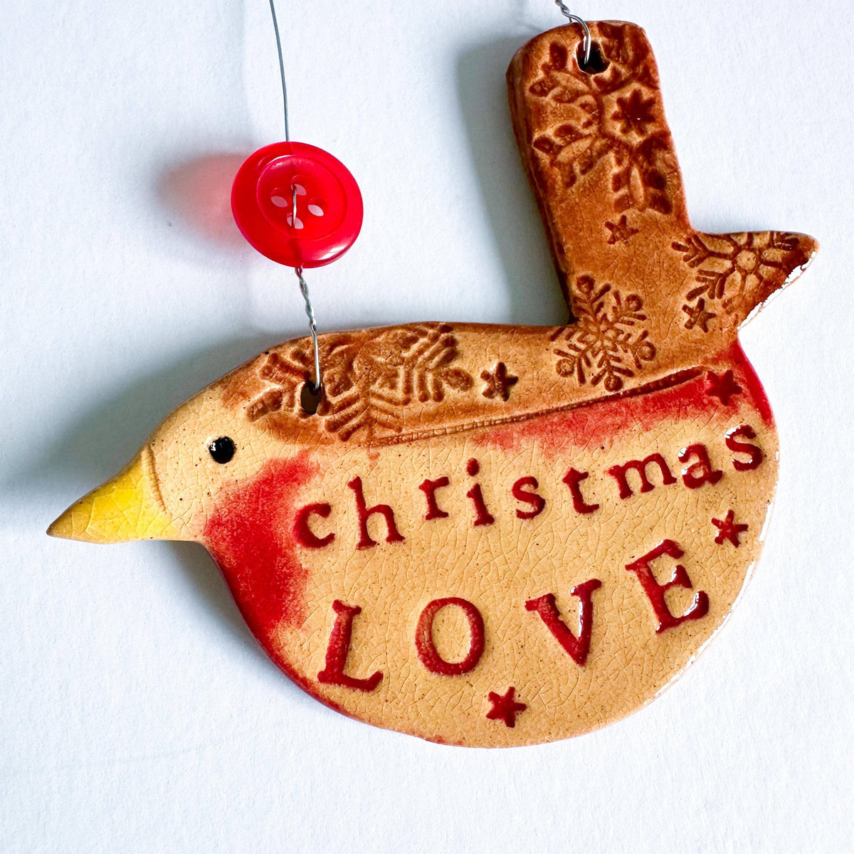 Christmas Love Robin Ceramic Decoration