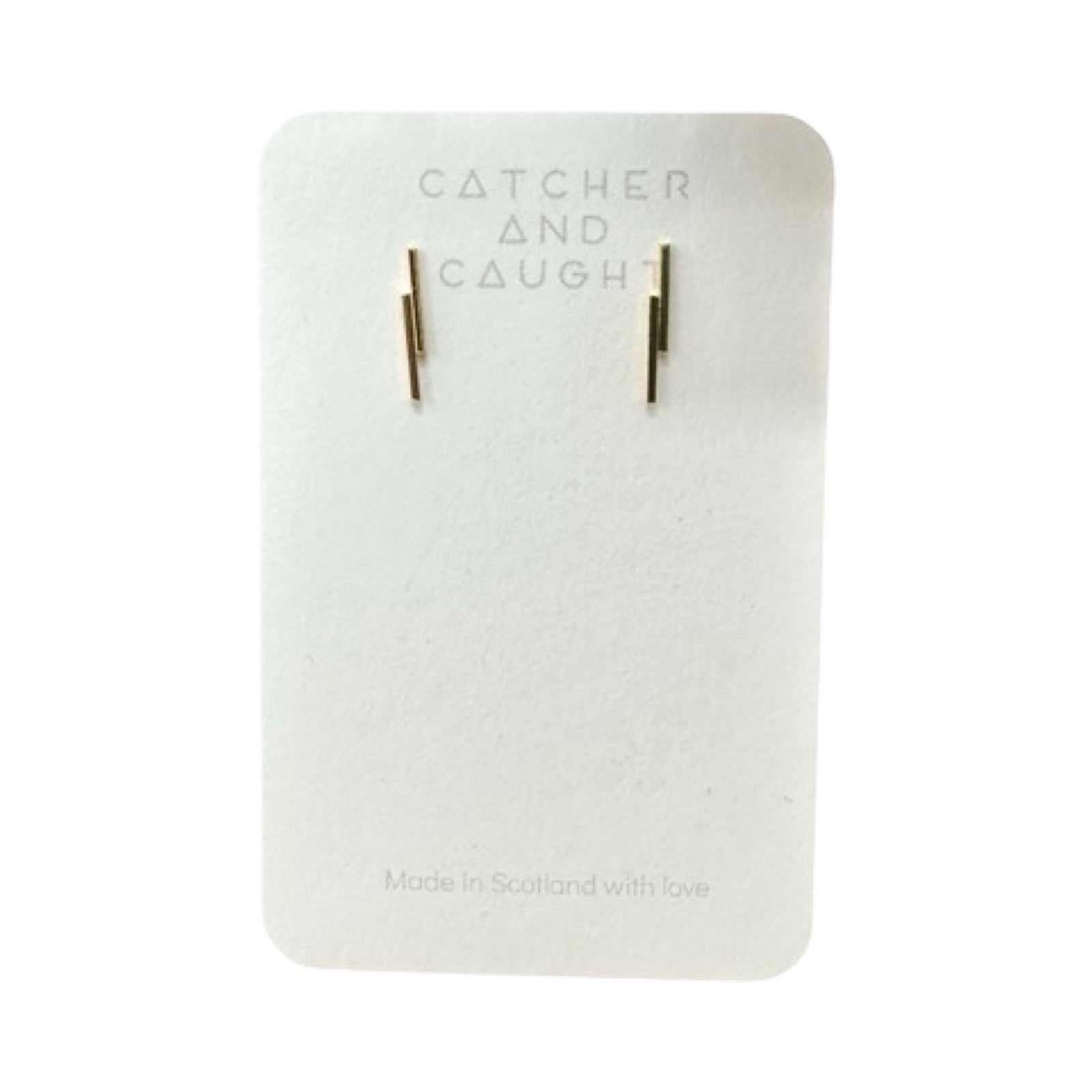 Elegant double bar mini stud earrings. 