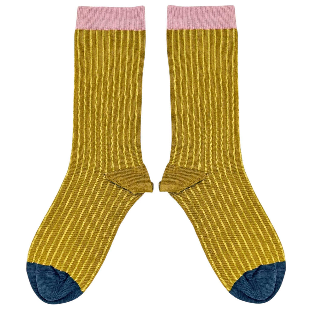 Yellow Pinstripe Ladies Socks