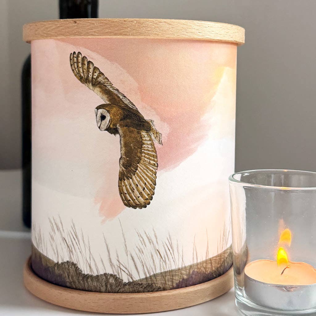 Moorland Barn Owl Candle Cover