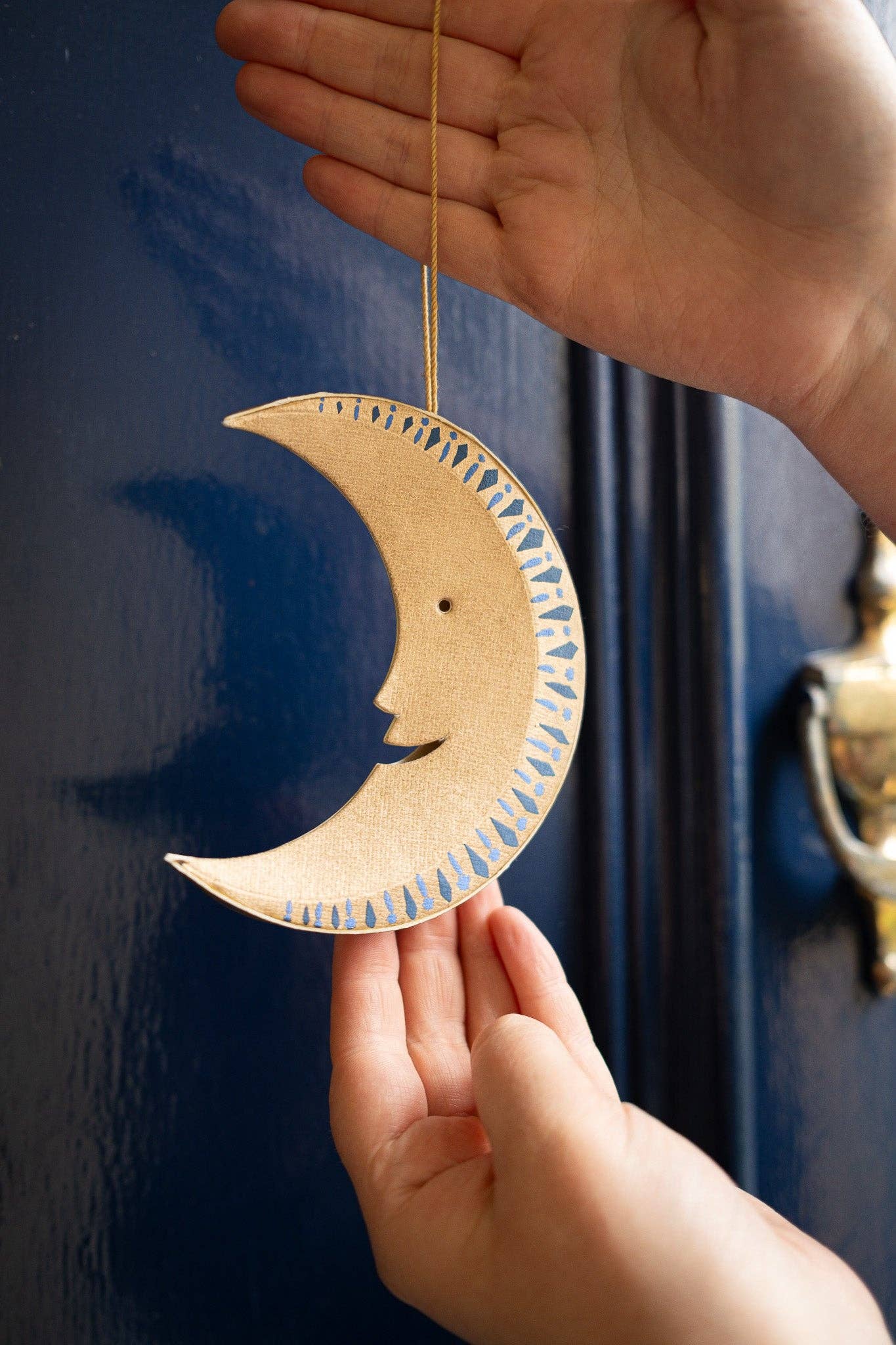Golden Man on the Moon Board Decoration