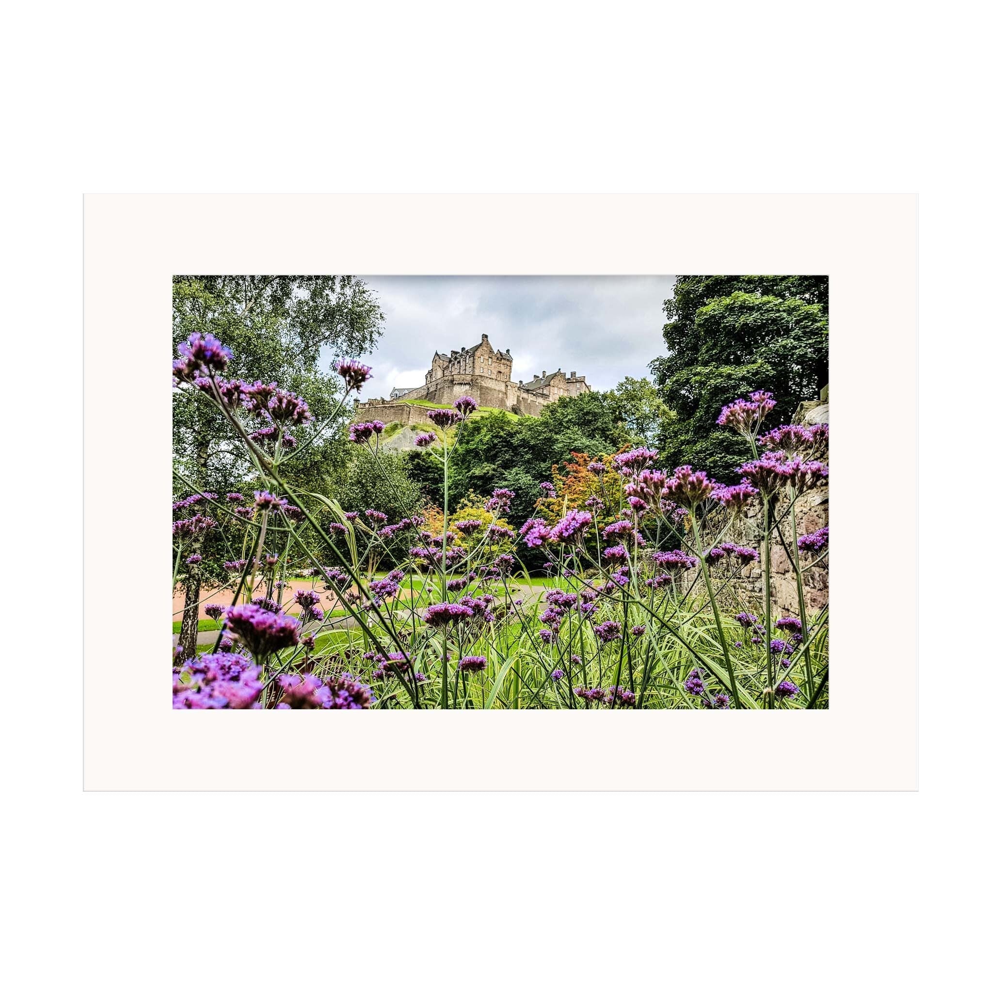 An image of Edinburgh Castle in a mount. 