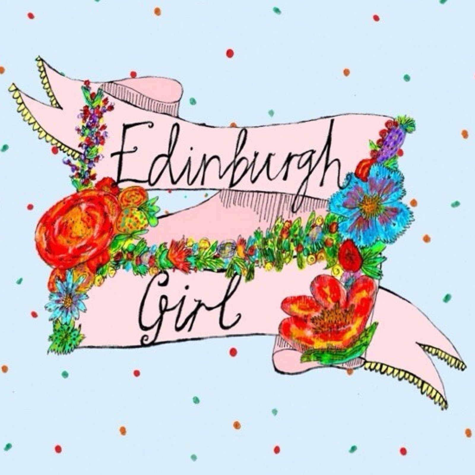 Edinburgh girl card close up.