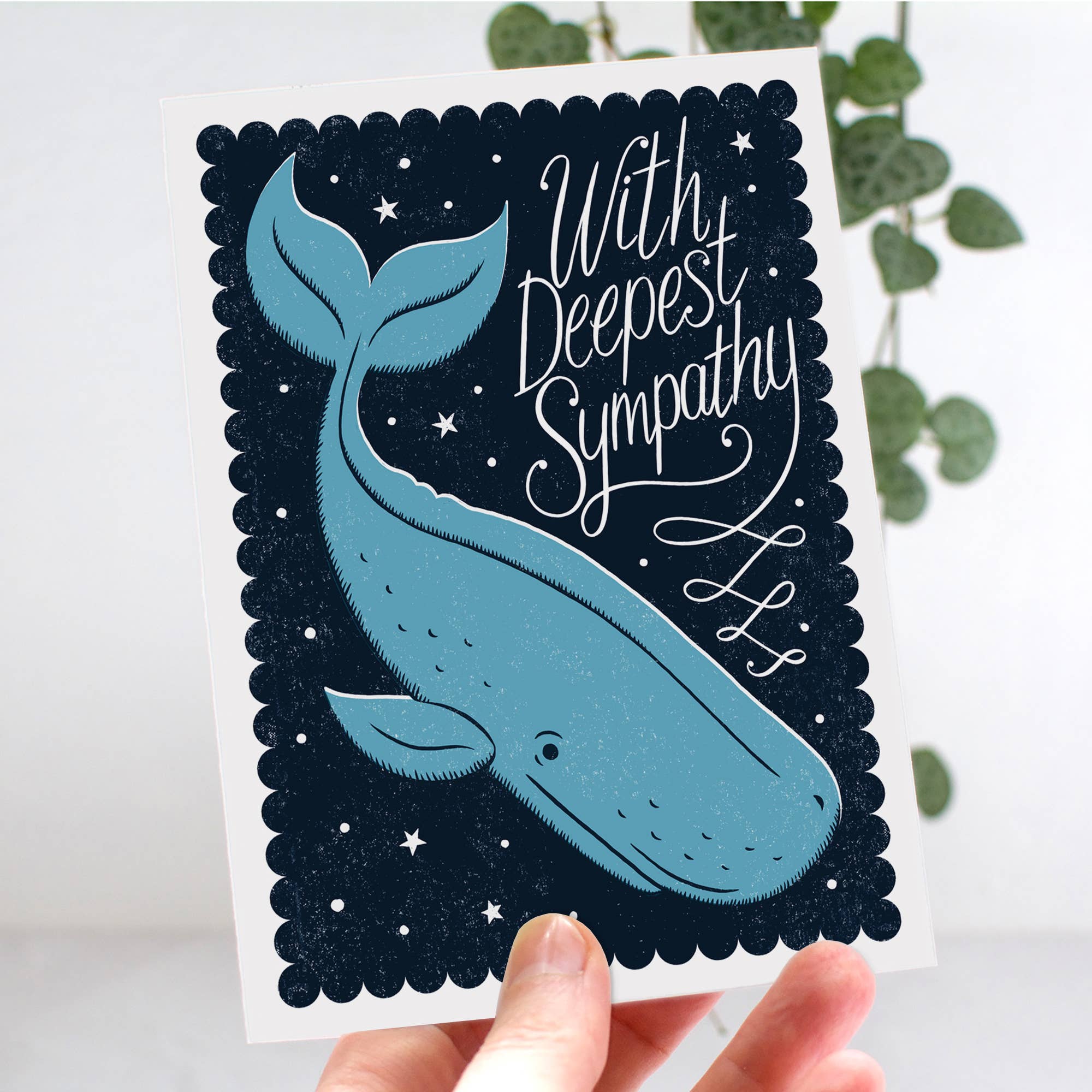 Blue Whale Sympathy Card