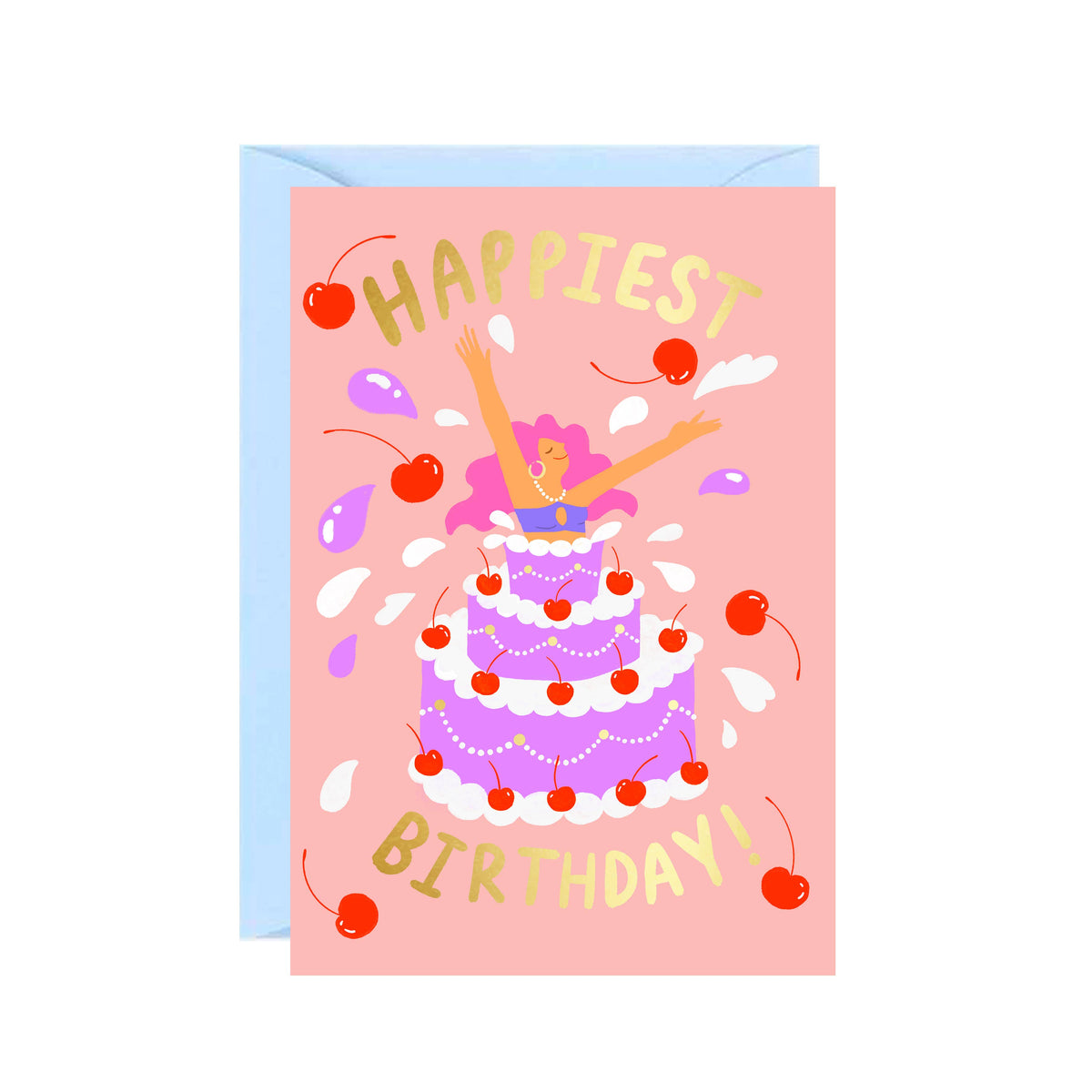 Birthday Cake Girl Card