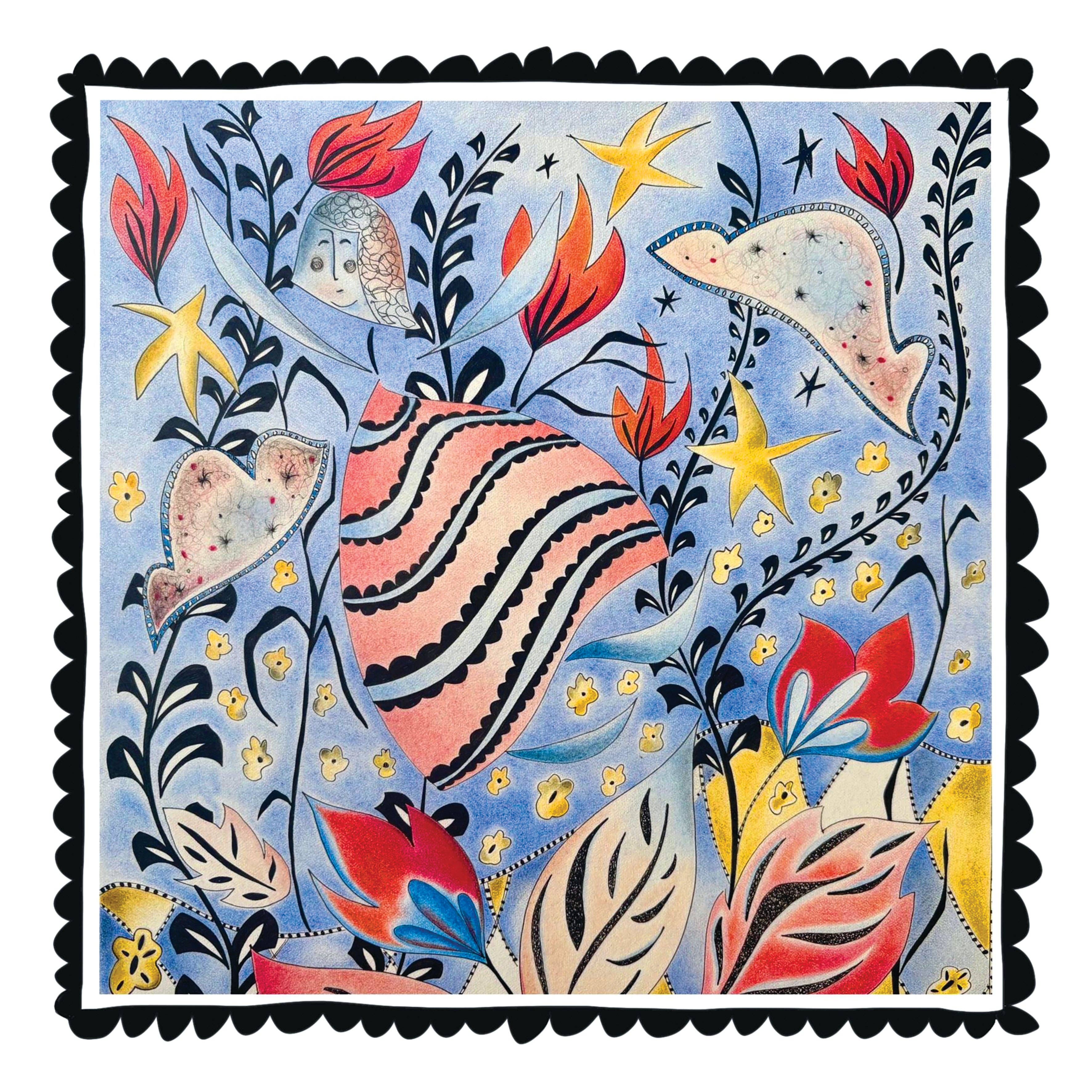 The Girl with Spring in her Step Print
