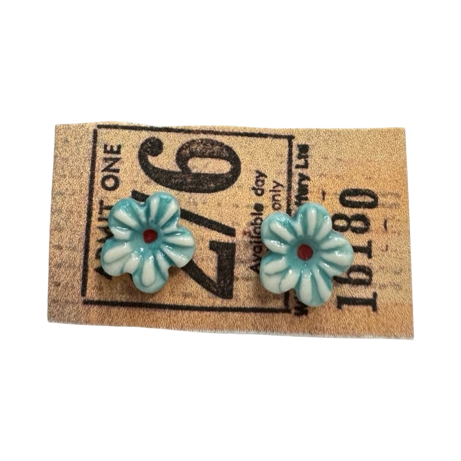 Flower Porcelain Stud Earrings