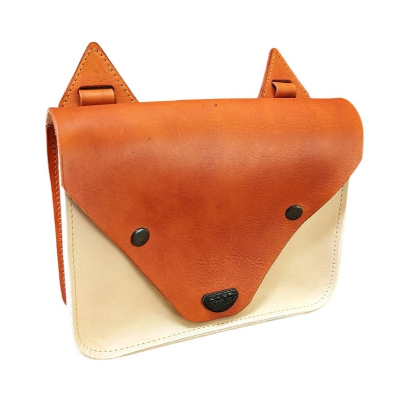 Gorgeous foxy leather backpack with a fox face complete with ears. 