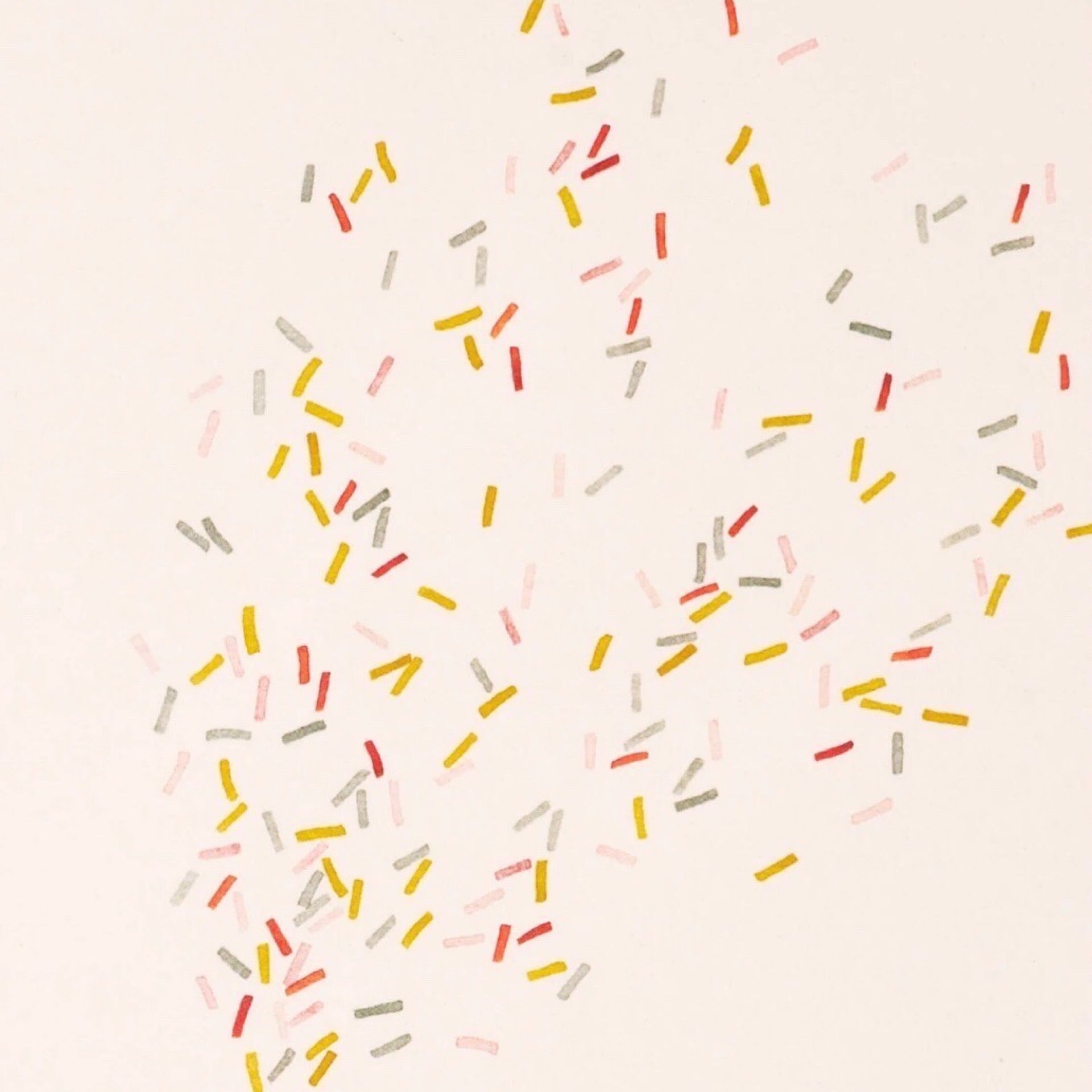 Colourful confetti on a light background.