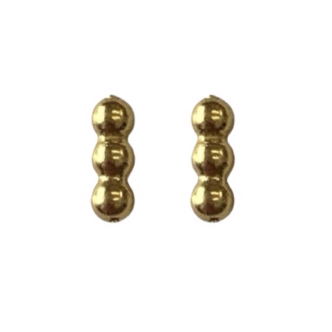 Bubble earrings in brass.