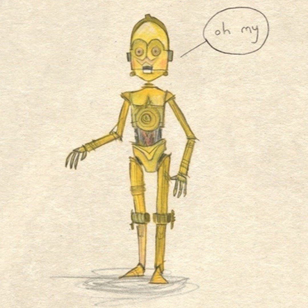 Graduation / Well done card featuring an illustration of C3PO.