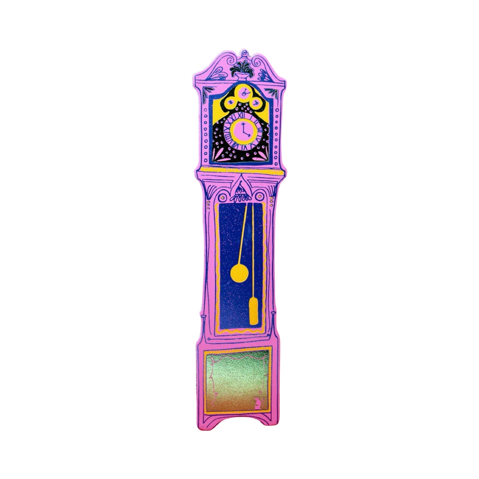Grandfather Clock Leather Bookmark