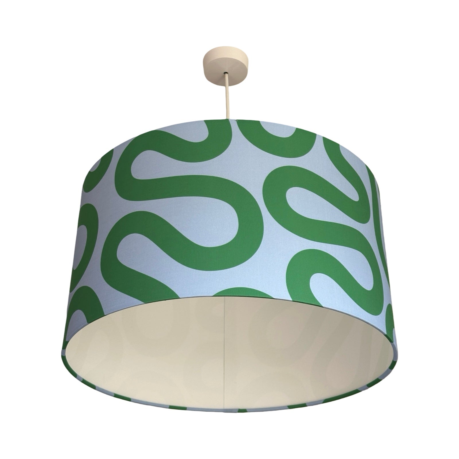 Green and Lilac Squiggle Drum Lampshade