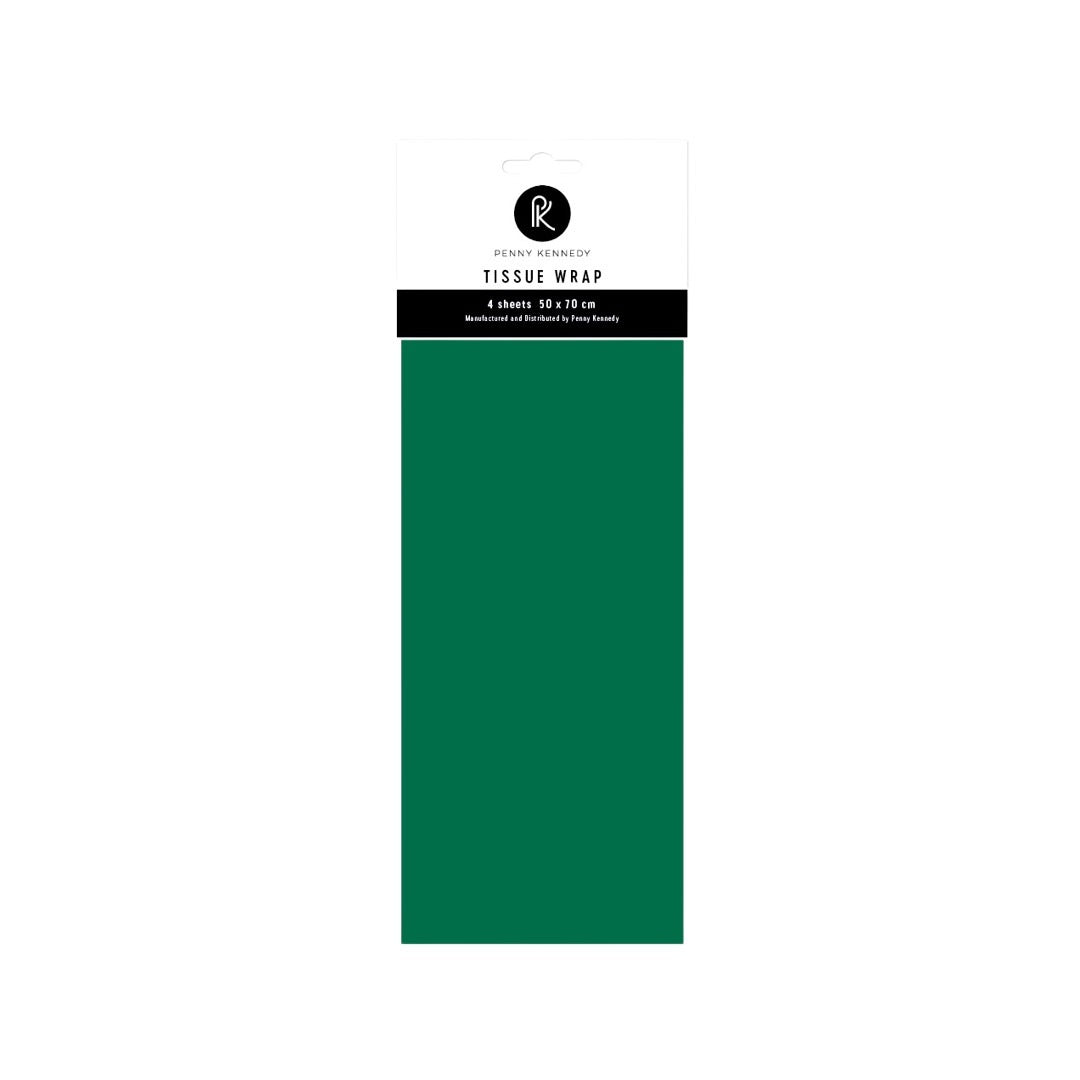 Pack of 4 sheets of green tissue paper