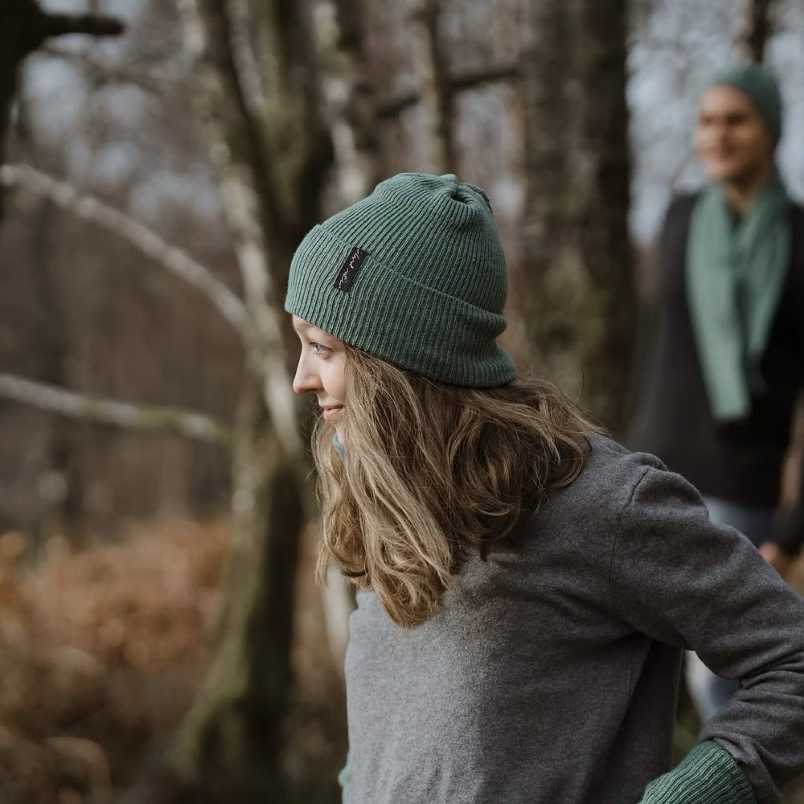 Green Woollen Beanie Hat