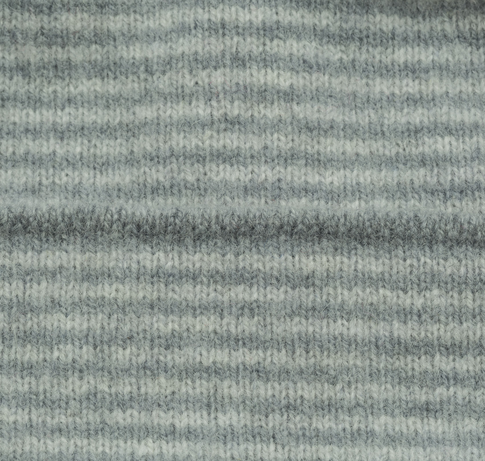 Grey Pom Pom Striped Lambswool Hat