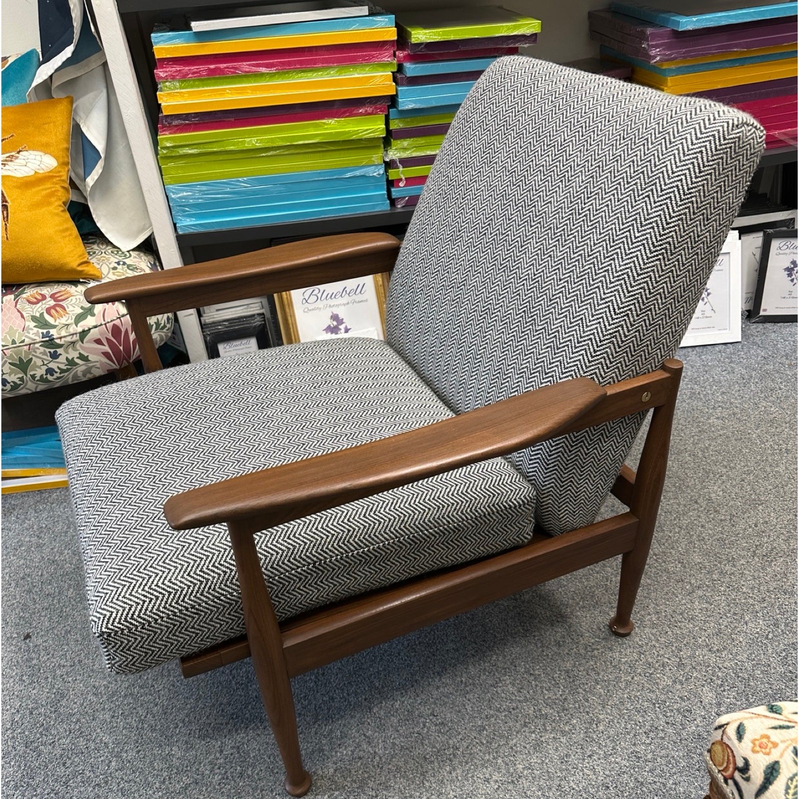 A photo of the chair from the side