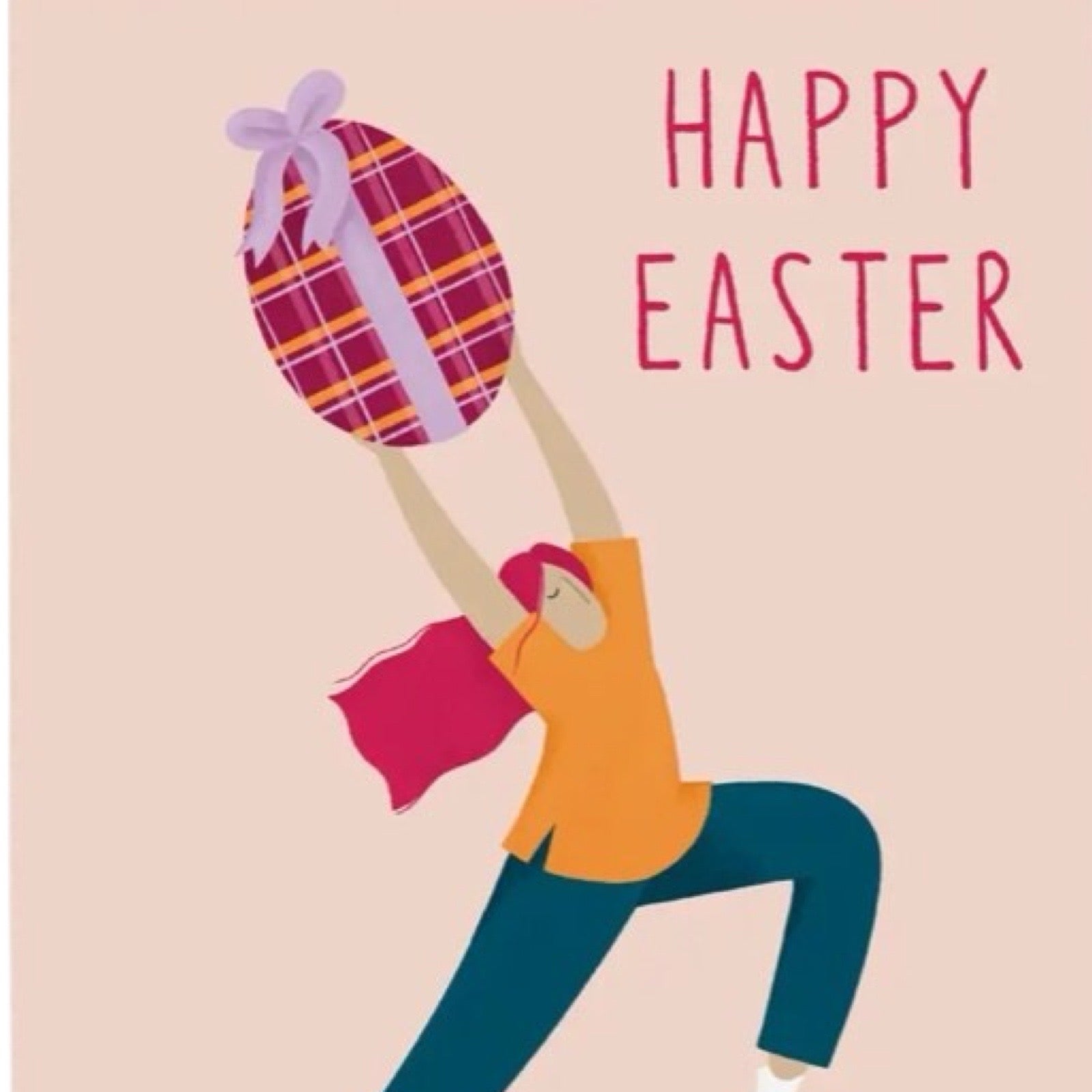 Happy easter egg card close up.