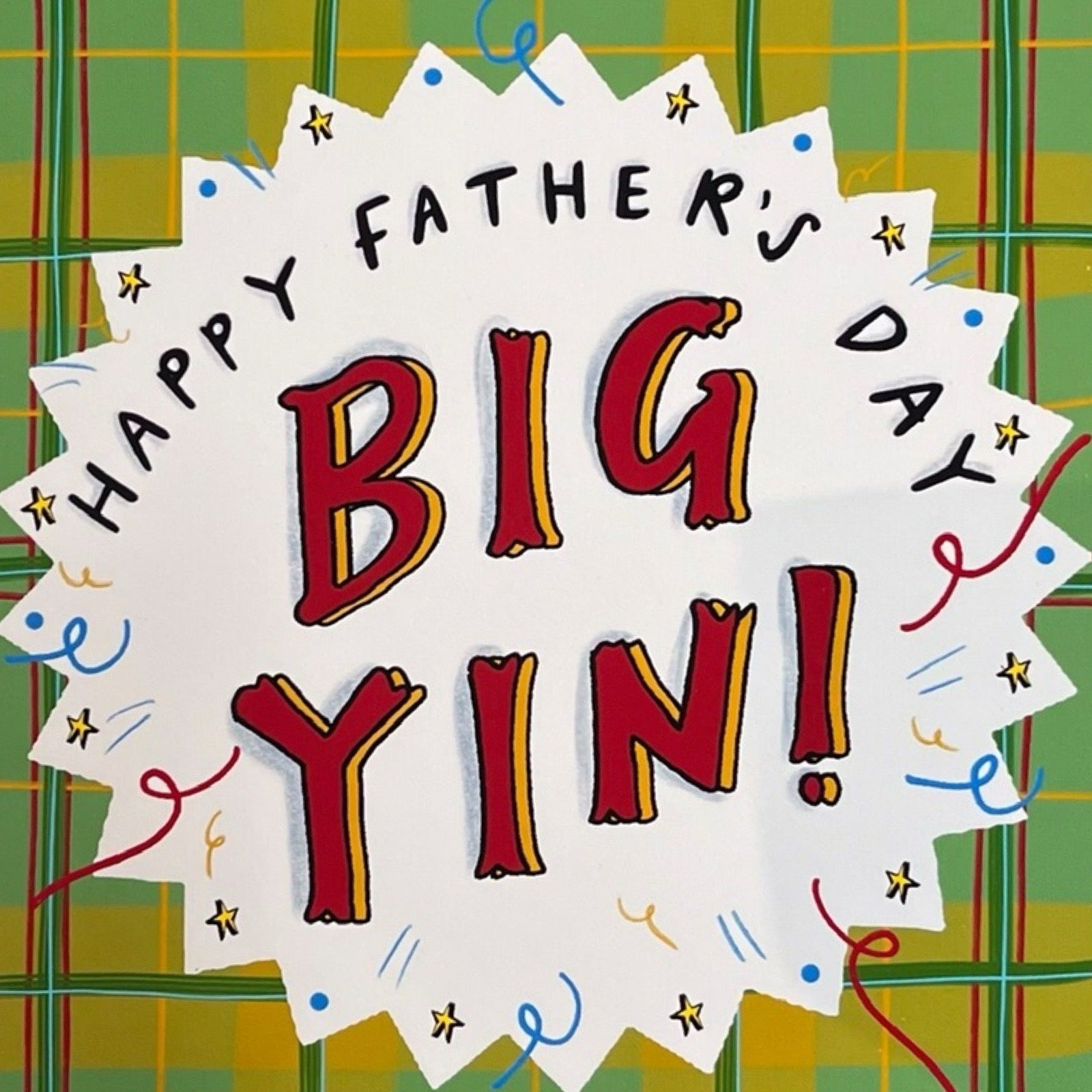 Big yin fathers day card close up.