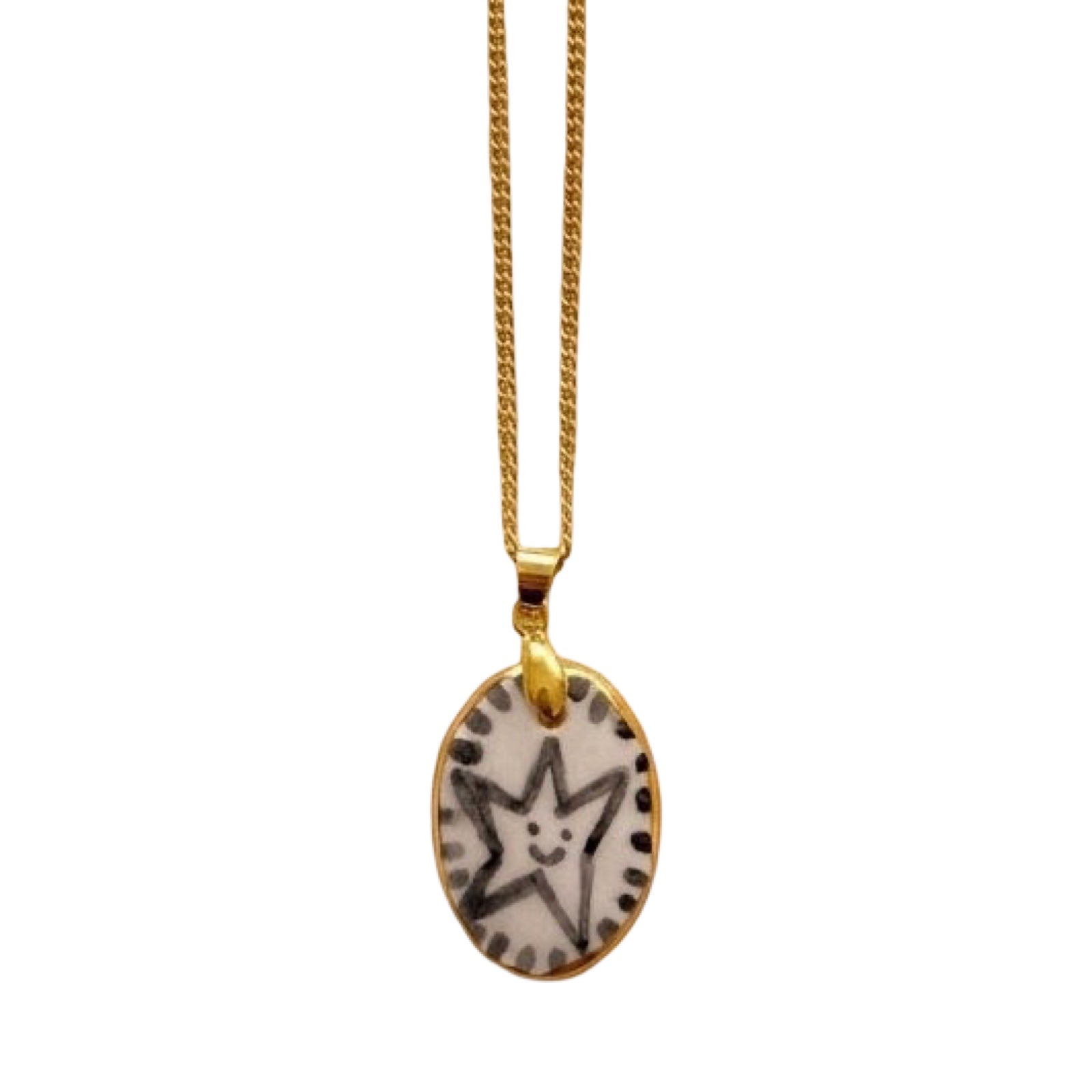 Happy Star Ceramic Charm Necklace