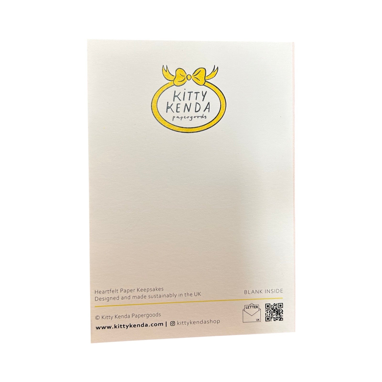 Showing the back of the Heart Dance card.